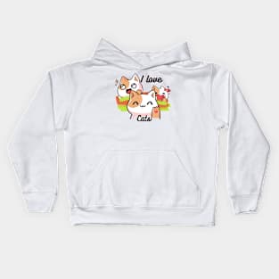 I Love Cats Kids Hoodie